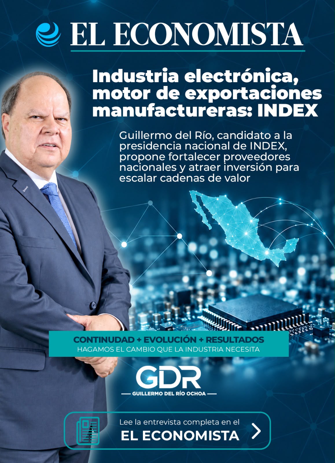 Industria electrónica, motor de exportaciones manufactureras: INDEX